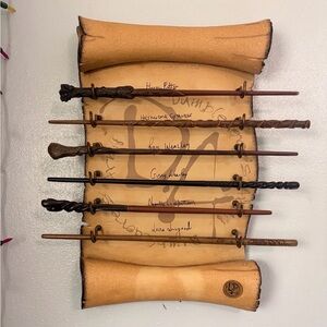 Rustic Scroll Wand Display Rack